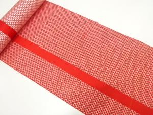 アンティーク　縞に網目模様織り出し　八寸帯地反物
